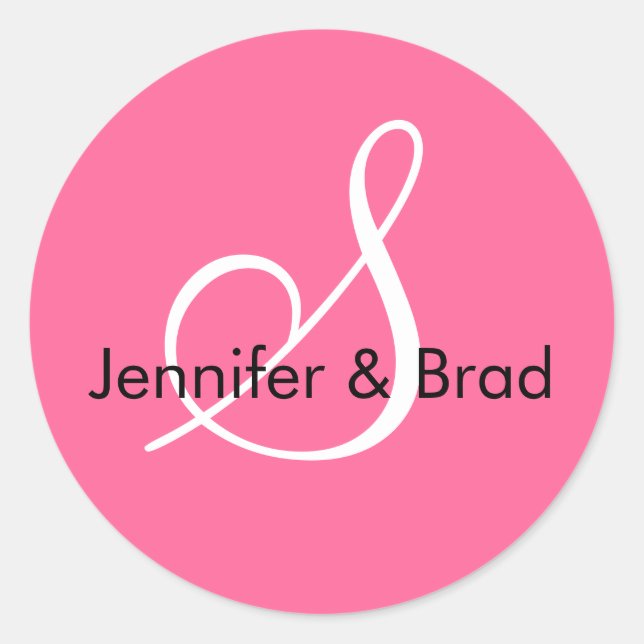 Adesivo Monograma S Casamento Primavera 2010 Selo Rosa (Frente)
