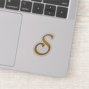 Adesivo Monograma S de luxo Dourado