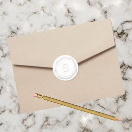 Adesivo Monograma S inicial de fecho branco de cera