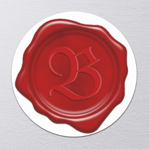 Adesivo Monograma - Selo de Cera Vermelha