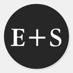 Adesivo Monograma Selo de Envelopes de Casamento Preto e B
