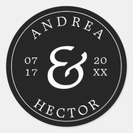 Adesivo Monograma Simples Branco Envelope Preto Selo