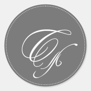 Adesivo Monograma simples C, cor de fundo personalizável