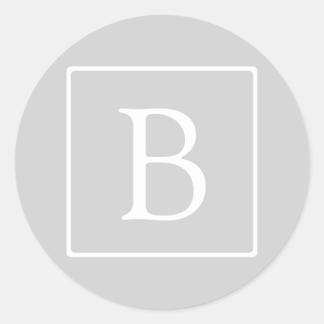 Adesivo Monograma Simples Cinza Claro (Frente)