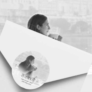 Adesivo Monograma Simples de Imagem de Sobreposição Memori