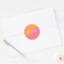 Adesivo Monograma Simples de Script Branco Cor-de-Rosa Lar