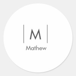 Adesivo Monograma simples e elegante do padrinho linhas no