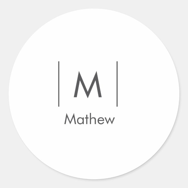 Adesivo Monograma simples e elegante para padrinho de casa (Frente)