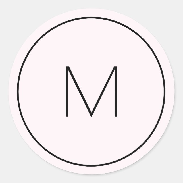 Adesivo Monograma Simples em Rosa claro Minimalista (Frente)