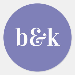 Adesivo Monograma Simples Inicial Casamento Roxo