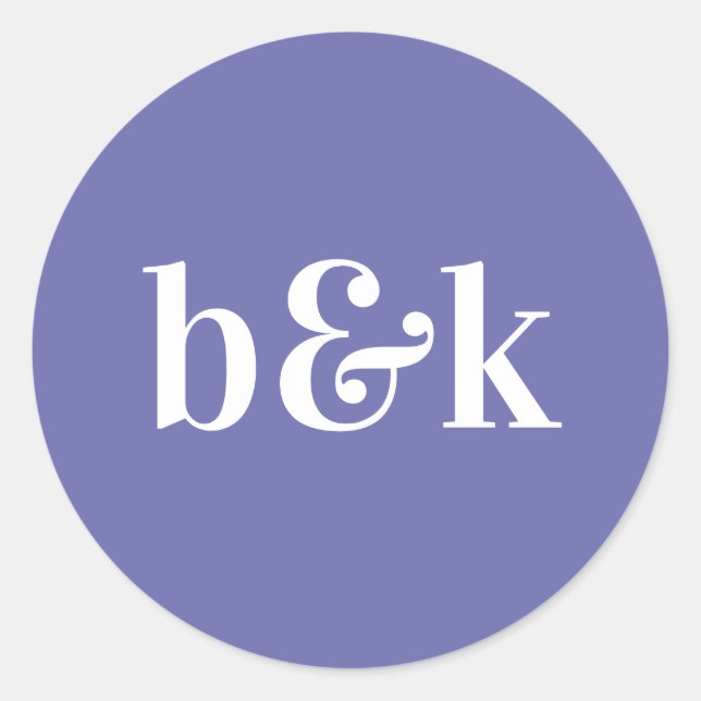 Adesivo Monograma Simples Inicial Casamento Roxo (Frente)