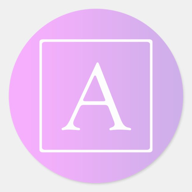 Adesivo Monograma Simples | Ombre Rosa/Roxo Sutil (Frente)