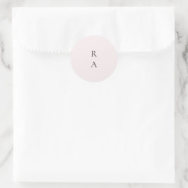 Adesivo Monograma Simples Pálido Blush Solid Background