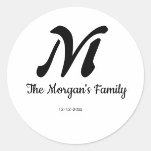 Adesivo monograma simples personalizado adicione seu nome