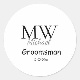 Adesivo monograma simples personalizado nome padrinho mini