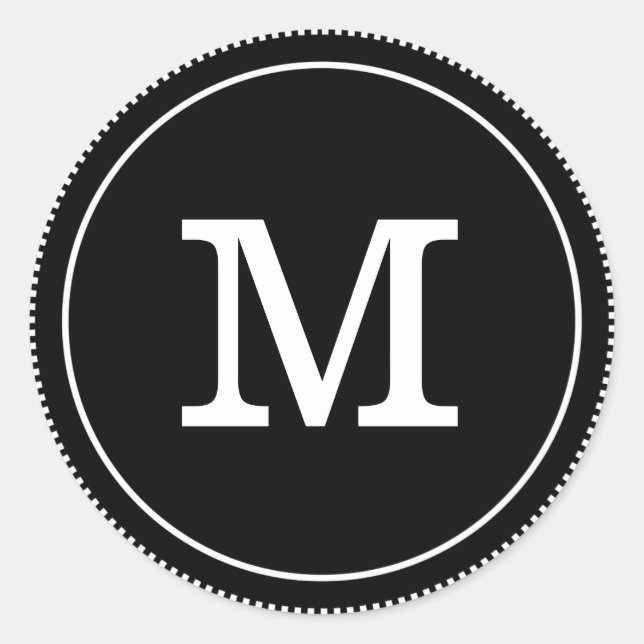Adesivo Monograma Simples Preto-Branco (Frente)