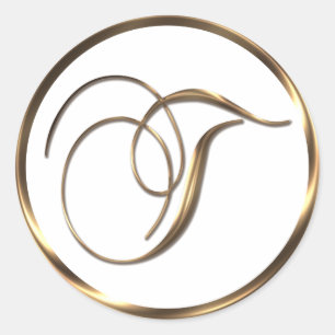 Adesivo Monograma T Faux Bronze