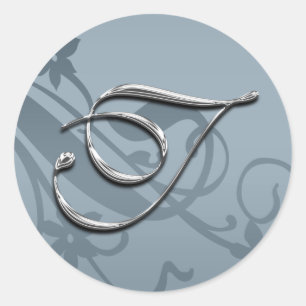 Adesivo Monograma T Selo Formal de Silver