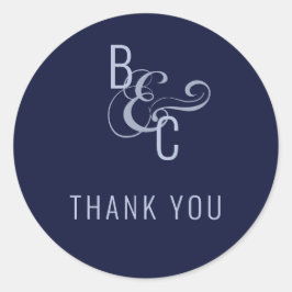 Adesivo Monograma Tipografia Simples Marinho Elegante Obri