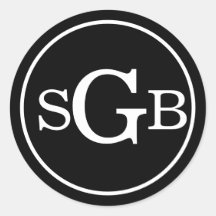 Monograma Tradicional Circular Preta e Branca