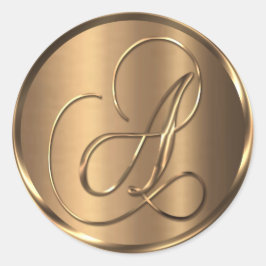 Adesivo Monograma Um Selo De Envelope De Bronze Não METÁLI