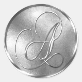 Adesivo Monograma Um Selo de Envelope Silver Não METÁLICO