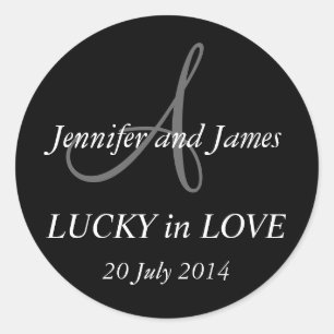 Adesivo Monograma Um Stickers para Casamentos Pretos