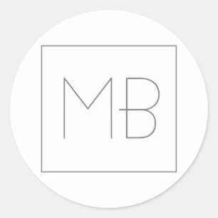 Adesivo Monograma Único Elegante Branco