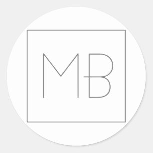 Adesivo Monograma Único Elegante Branco