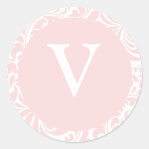 Adesivo Monograma V Blush Color Monogramas Envelope