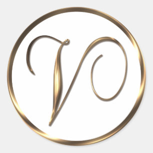 Adesivo Monograma V Faux Bronze