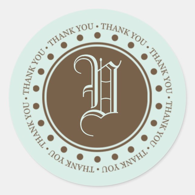 Adesivo Monograma V Obrigado Rótulos Por Favores De Casame (Frente)