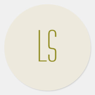 Adesivo Monograma verde Sage simples inicial