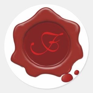 Adesivo Monograma VERMELHO do SELO da CERA