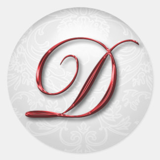 Adesivo Monograma Vermelho do Sticker de Presente de Natal