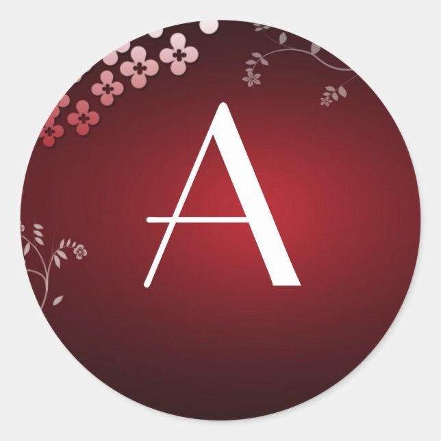 Adesivo Monograma vermelho escuro (Frente)