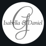 Adesivo Monograma Vinheta Monograma de Casamento de Selo<br><div class="desc">Os presentes monográficos têm uma enorme seleção de selos de correio USPS personalizáveis, autocolantes de envelope, cartões de saudação, camisetas, chapéus, botões, ímãs e muito mais. Estes monogramas são excelente de enviar convites para casamento, Convites de festas de aniversário, anúncios de graduação, e festas de aniversário surpresa apenas para citar...</div>