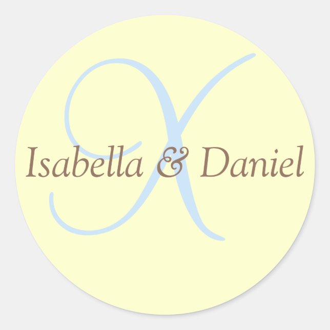 Adesivo Monograma Vinheta Monograma de Casamento de Selo (Frente)