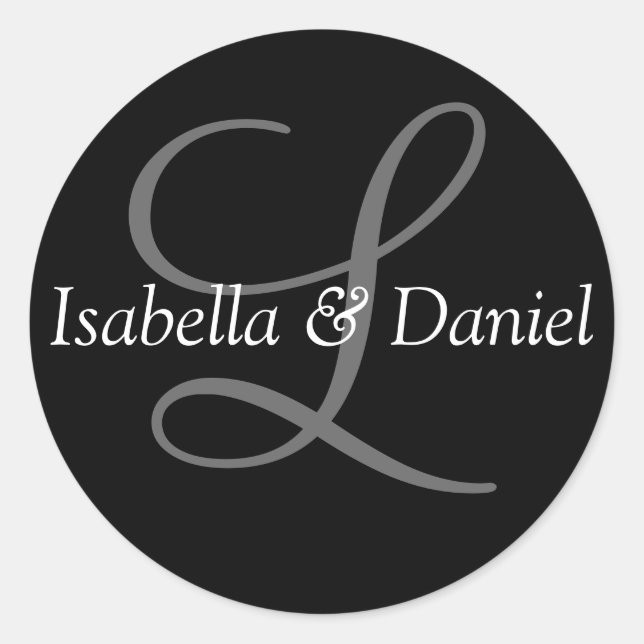 Adesivo Monograma Vinheta Monograma de Casamento de Selo (Frente)