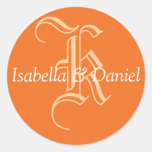 Adesivo Monograma Vinheta Monograma de Casamento de Selo