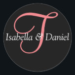 Adesivo Monograma Vinheta Monograma de Casamento de Selo<br><div class="desc">Os presentes monográficos têm uma enorme seleção de selos de correio USPS personalizáveis, autocolantes de envelope, cartões de saudação, camisetas, chapéus, botões, ímãs e muito mais. Estes monogramas são excelente de enviar convites para casamento, Convites de festas de aniversário, anúncios de graduação, e festas de aniversário surpresa apenas para citar...</div>