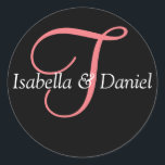 Adesivo Monograma Vinheta Monograma de Casamento de Selo<br><div class="desc">Os presentes monográficos têm uma enorme seleção de selos de correio USPS personalizáveis, autocolantes de envelope, cartões de saudação, camisetas, chapéus, botões, ímãs e muito mais. Estes monogramas são excelente de enviar convites para casamento, Convites de festas de aniversário, anúncios de graduação, e festas de aniversário surpresa apenas para citar...</div>