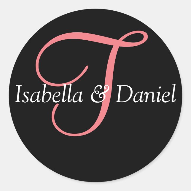 Adesivo Monograma Vinheta Monograma de Casamento de Selo (Frente)