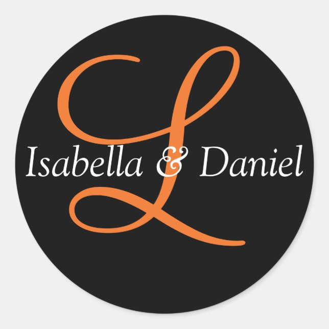 Adesivo Monograma Vinheta Monograma de Casamento de Selo (Frente)