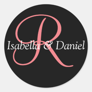 Adesivo Monograma Vinheta Monograma de Casamento de Selo