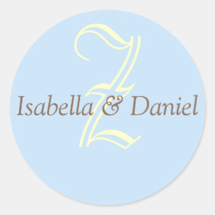 Adesivo Monograma Vinheta Monograma de Casamento de Selo