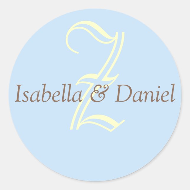 Adesivo Monograma Vinheta Monograma de Casamento de Selo (Frente)