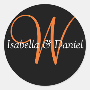 Adesivo Monograma Vinheta Monograma de Casamento de Selo