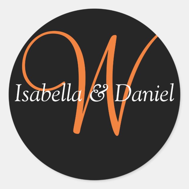Adesivo Monograma Vinheta Monograma de Casamento de Selo (Frente)