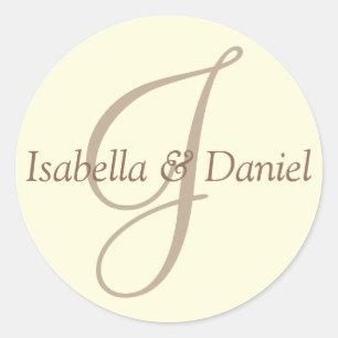 Adesivo Monograma Vinheta Monograma de Casamento de Selo